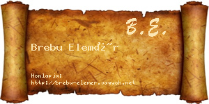Brebu Elemér névjegykártya